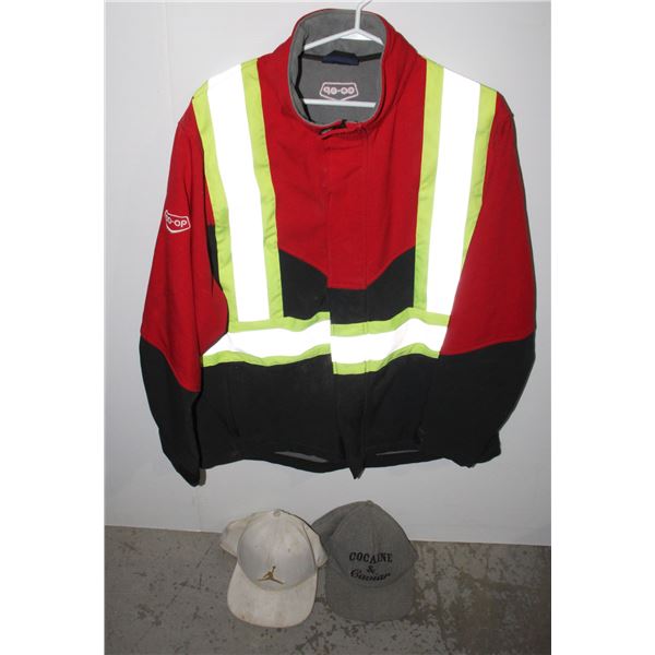 HIGH VIS CO-OP JACKET AND PAIR OF HATS