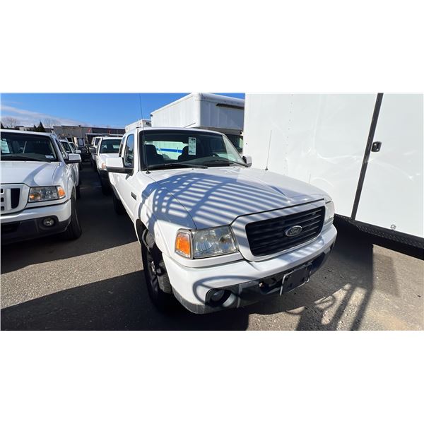 2008 FORD RANGER SPORT 4X4, 4DR CREW CAB PU, WHITE, VIN 1FTZR45E78PA55377,