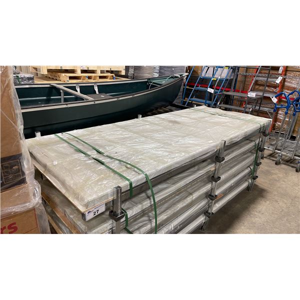 STACK OF 50 WHITE 95"L X 37"W INDUSTRIAL CORRUGATED METAL ROOF / WALL SHEETING