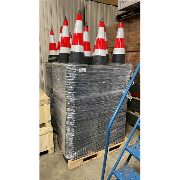 PALLET OF 250 RED REFLECTIVE COMMERCIAL INDUSTRIAL TRAFFIC CONES