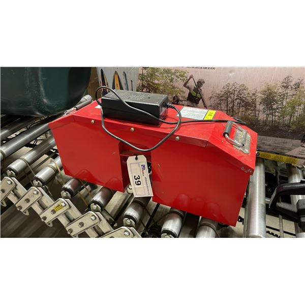 RED ELECTRIC INDUSTRIAL PORTABLE BATTERY PACK WITH POWER ADAPTER
