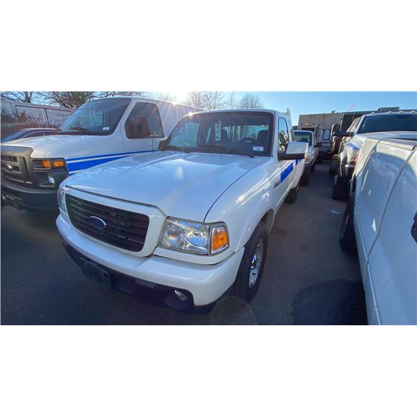 2008 FORD RANGER, 4DR CREW CAB, WHITE, VIN 1FTYR44U08PA50784,