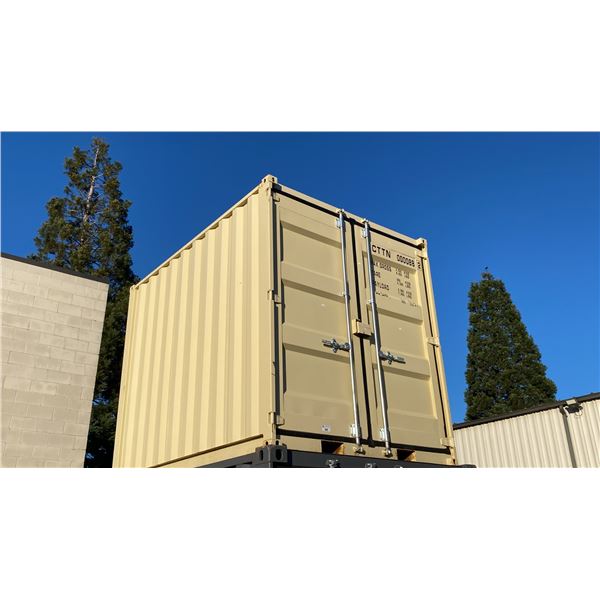 BEIGE 10' 9,920 LBS MAX CAPACITY INDUSTRIAL OFFICE / SECURITY TRANSPORT CONTAINER WITH