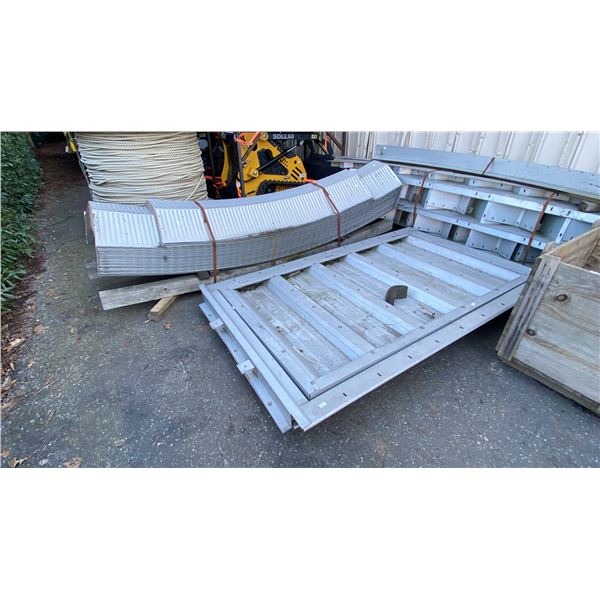 5 PALLETS OF INDUSTRIAL GALVANIZED METAL CURVED ROOF SINGLE DOOR QUONSET STYLE STORAGE BUILDING
