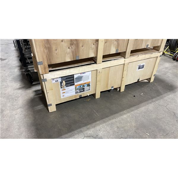 SDLANCH SDLC1220FT 12' X 20' ALL STEEL HIGH END CARPORT W/ ENCLOSED SIDE WALLS *IN WOODEN CRATE*