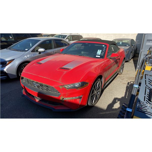 2022 FORD MUSTANG, 2DRCON, RED, VIN 1FATP8UH4N5120777,