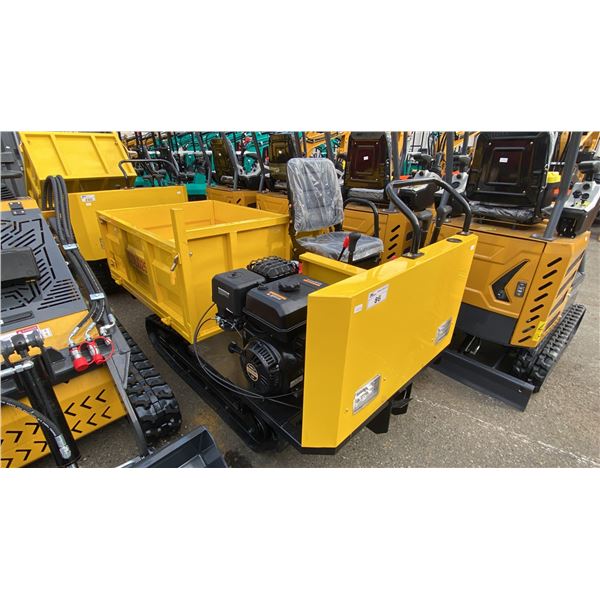 SDLANCH SDLD25 YELLOW RIDE ON GAS POWERED MINI CRAWLER DUMPER, 3 SPEED WITH 9"