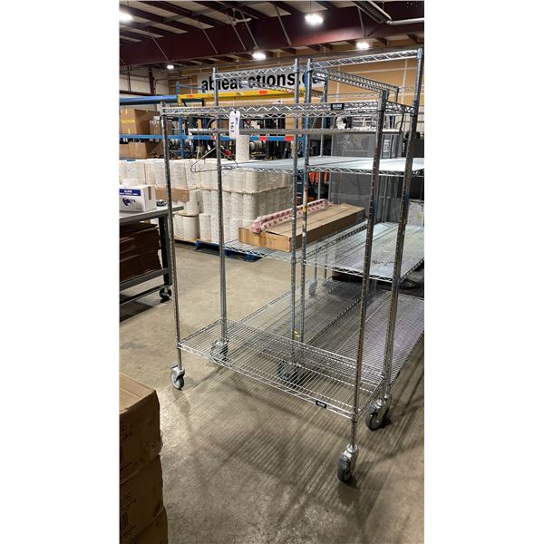 MOBILE ULINE COAT RACK WITH BOTTOM SHELF