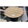 Image 1 : ROUND TABLE WITH WOOD FINISH AND METAL BASE