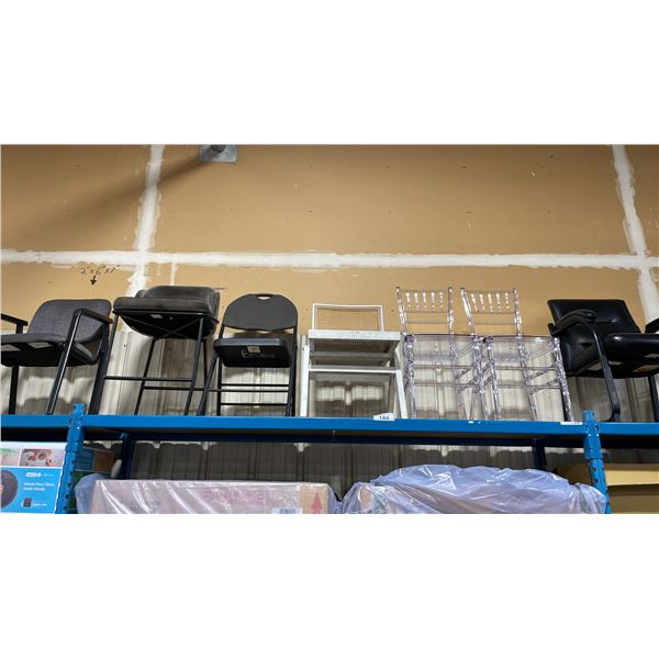 SHELF LOT OF 5 CHAIRS