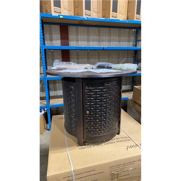 PARAMOUNT FP-545 BRONZE CAST ALUMINUM ROUND PROPANE OUTDOOR FIRE TABLE WITH CONVERTIBLE BURNER