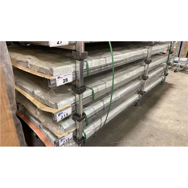 STACK OF 50 WHITE 95"L X 37"W INDUSTRIAL CORRUGATED METAL ROOF / WALL SHEETING