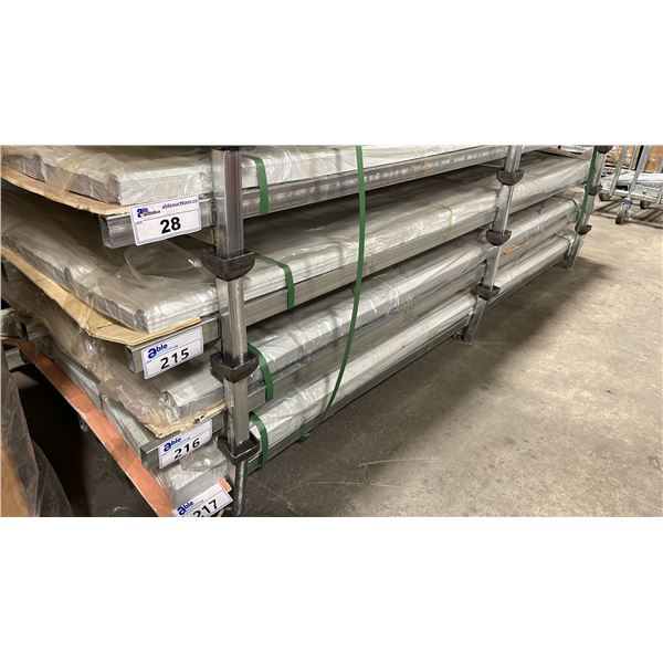 STACK OF 50 WHITE 95"L X 37"W INDUSTRIAL CORRUGATED METAL ROOF / WALL SHEETING