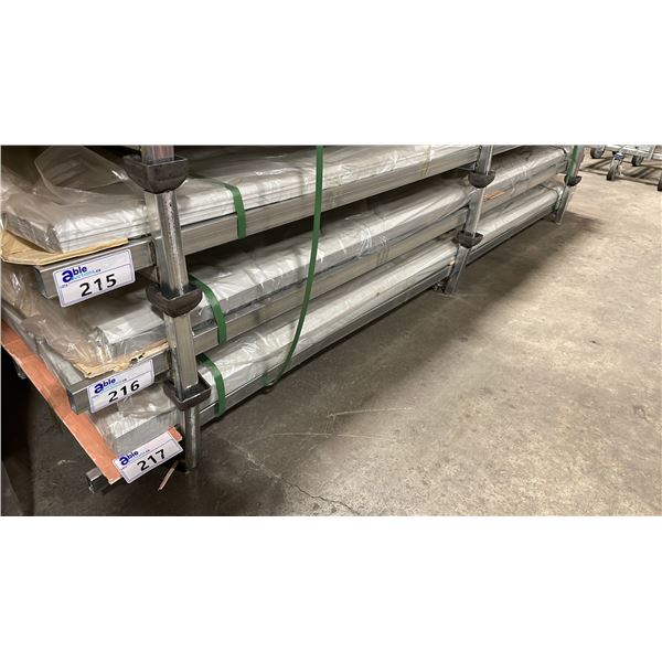 STACK OF 50 WHITE 95"L X 37"W INDUSTRIAL CORRUGATED METAL ROOF / WALL SHEETING