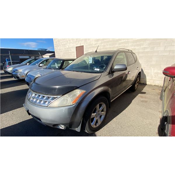 2006 NISSAN MURANO SE AWD, 4DRSW, GREY, VIN JN8AZ08W36W522988,