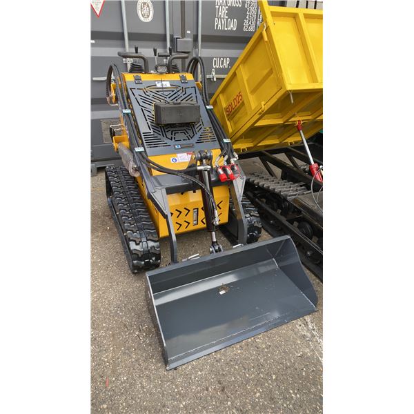 SDLANCH SDLL60 YELLOW GAS POWERED MINI STAND ON SKID STEER WITH 7" RUBBER TRACKS & TOOLBOX