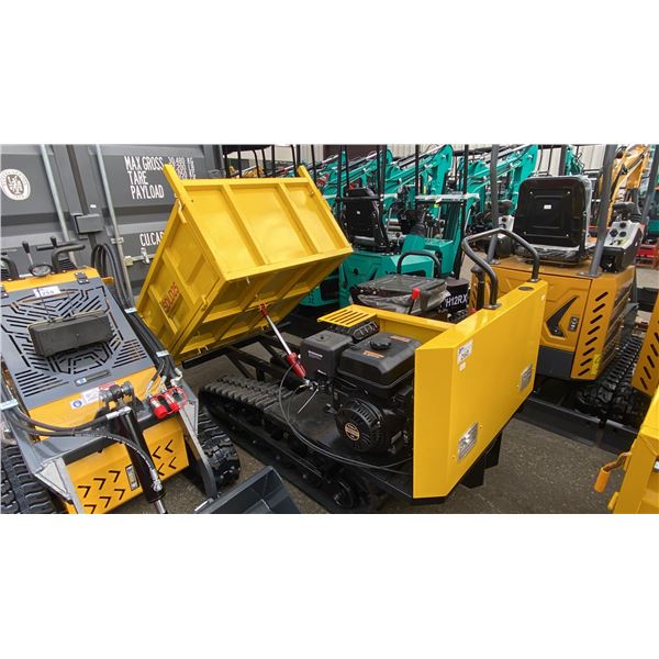SDLANCH SDLD25 YELLOW RIDE ON GAS POWERED MINI CRAWLER DUMPER, 3 SPEED WITH 9"