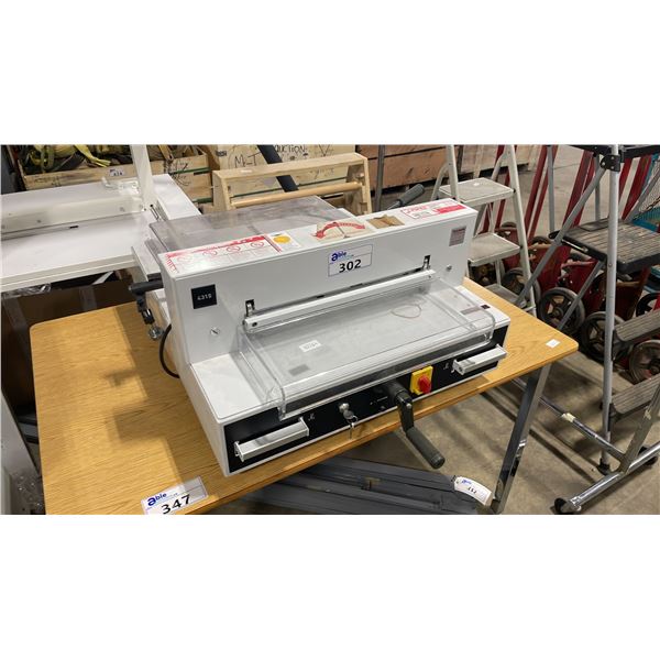 MBM TRIUMPH 4315 ELECTRIC SEMI-AUTOMATIC TABLETOP PAPER CUTTER
