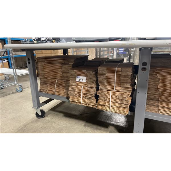 2 SHELVES OF ASSORTED CARDBOARD BOXES