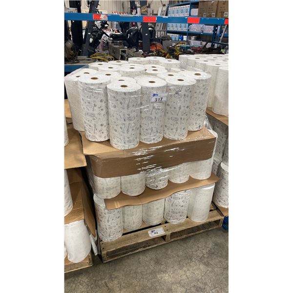 PALLET OF RAW MUSLIN FABRIC ROLLS
