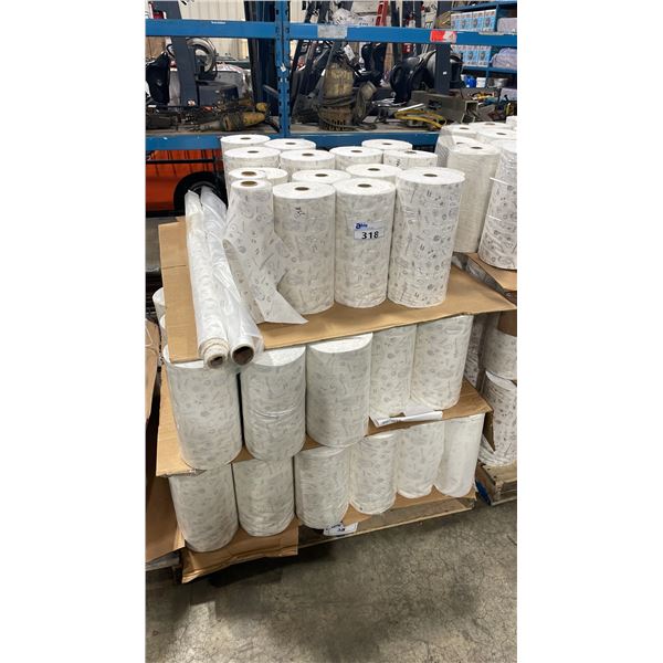 PALLET OF RAW MUSLIN FABRIC ROLLS