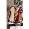 Image 2 : RED MOBILE CART WITH CONTENTS ,WOODEN RACK AND GREY PVC PIPE