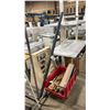 Image 3 : RED MOBILE CART WITH CONTENTS ,WOODEN RACK AND GREY PVC PIPE