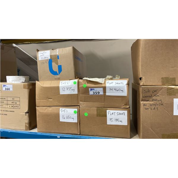 5 BOXES OF WAXED FLAT SHEETS
