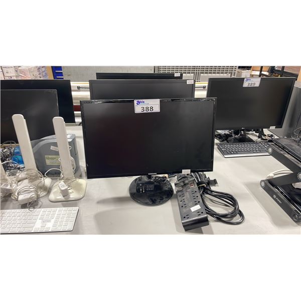 2 LG PC MONITORS, 1 SAMSUNG PC MONITOR AND BESTEK 8 PLUG AND USB POWERBAR