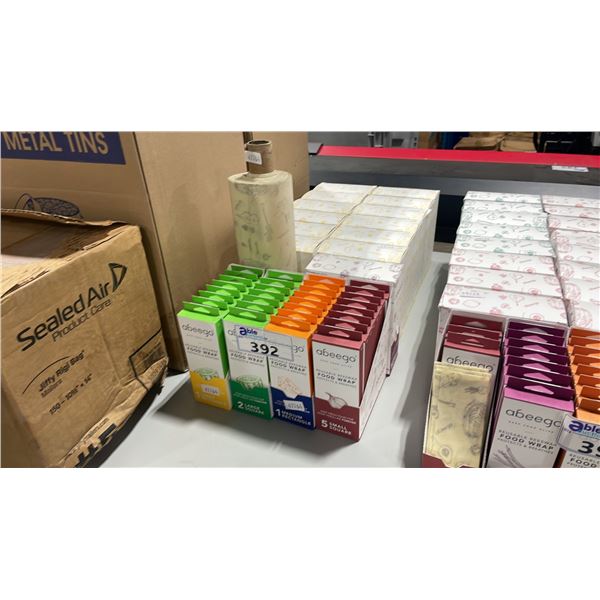 BOXES OF ASSORTED REUSABLE BEESWAX FOOD WRAP PRODUCT