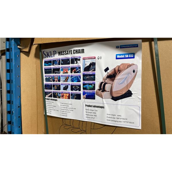 SKLP SK-S13 HIGH-END RECLINING FULL-BODY ZERO GRAVITY MASSAGE CHAIR WITH TOUCHSCREEN CONTROLS