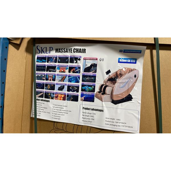 SKLP SK-S13 HIGH-END RECLINING FULL-BODY ZERO GRAVITY MASSAGE CHAIR WITH TOUCHSCREEN CONTROLS