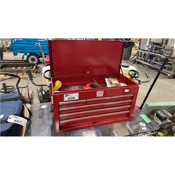 RED 6 DRAWER TOOL BOX WITH CONTENTS