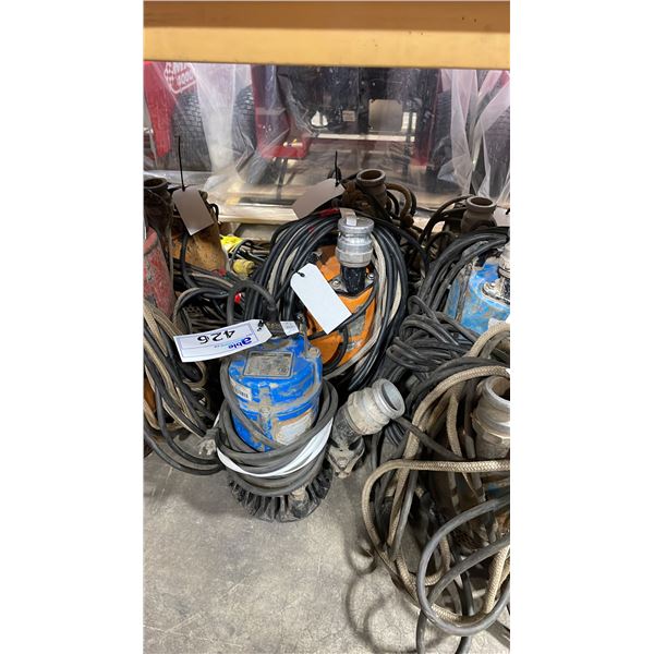 3 HEAVY DUTY INDUSTRIAL ELECTRIC SUBMERSIBLE PUMPS *PARTS ONLY*
