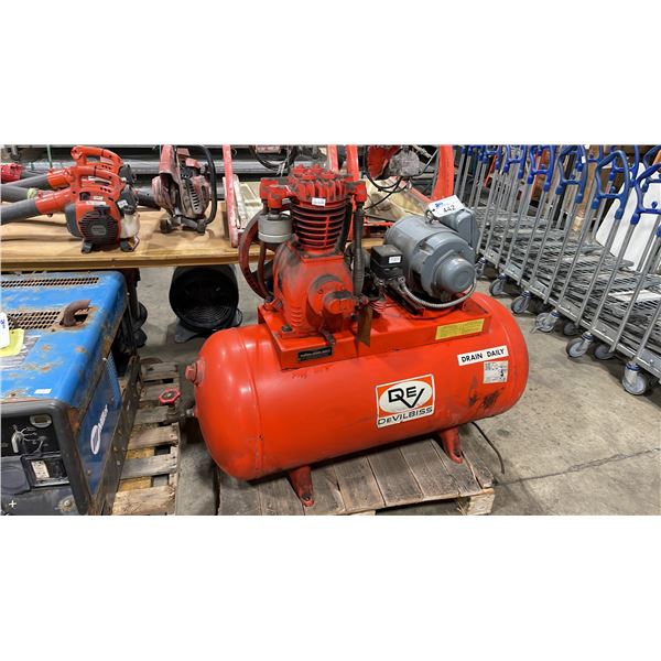 DEVILBISS ORANGE INDUSTRIAL AIR COMPRESSOR WITH BROOK 115/230V 2HP MOTOR