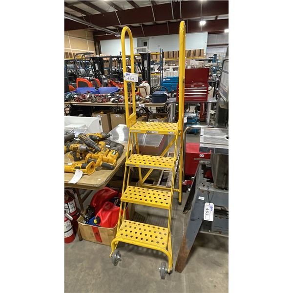 ULINE YELLOW 4' MOBILE FOLDING WAREHOUSE STAIRS