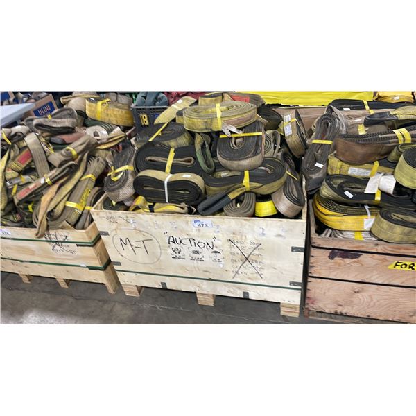 PALLET CRATE OF ASSORTED LARGE INDUSTRIAL LIFTING SLINGS *CRATE INCLUDED*