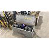 Image 1 : METAL INDUSTRIAL LOCKING BIN OF ASSORTED WELDING HELMETS *METAL BIN INCLUDED*