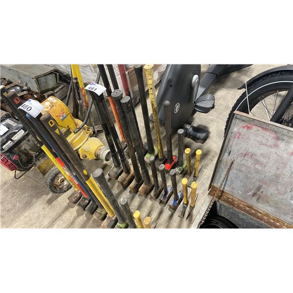 9 ASSORTED INDUSTRIAL SLEDGE / CHIPPING HAMMERS