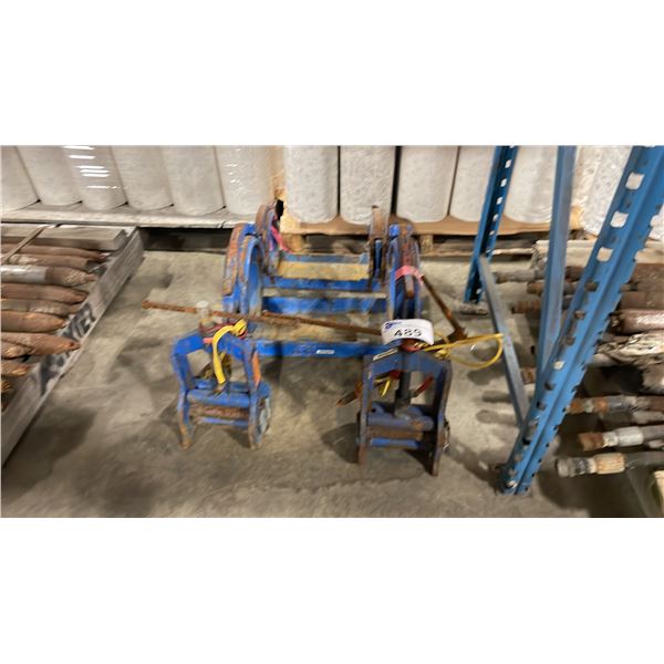 ASSORTED HEAVY DUTY BLUE PIPE CLAMPS & MUSTANG INDUSTRIAL GROUNDED PIPE SQUEEZE TOOLS