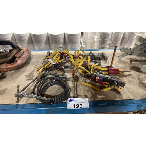 ASSORTED HEAVY DUTY BLUE MUSTANG INDUSTRIAL GROUNDED PIPE SQUEEZE TOOLS