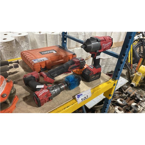 MILWAUKEE FUEL M18 CORDLESS IMPACT WRENCH WITH BATTERY, MILWAUKEE M18 ANGLE GRINDER WITH NO