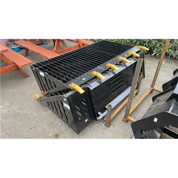 GIYI RB66 BLACK 66" INDUSTRIAL SKID STEER ROCK BUCKET ATTACHMENT