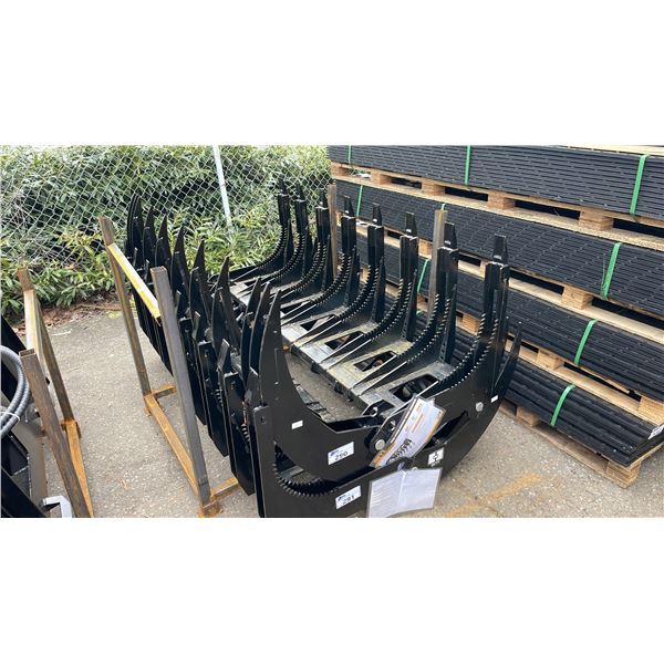 GIYI GY-CWG72 BLACK 72" INDUSTRIAL HYDRAULIC SKID STEER HOLLOW WOOD GRABBER ATTACHMENT
