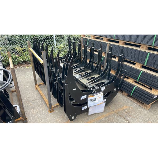 GIYI GY-CWG72 BLACK 72" INDUSTRIAL HYDRAULIC SKID STEER HOLLOW WOOD GRABBER ATTACHMENT