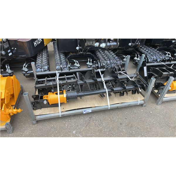8 PCS BLACK / YELLOW MINI EXCAVATOR MULTI ATTACHMENT SET INCLUDING SMALL DIGGING / CLEANING BUCKETS