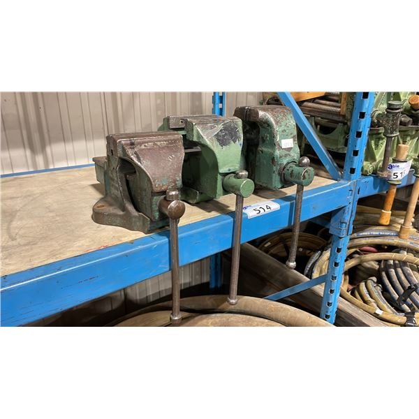 3 GREEN HEAVY DUTY INDUSTRIAL BENCH VISE