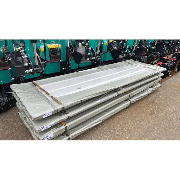 STACK OF 50 WHITE 95"L X 37"W INDUSTRIAL CORRUGATED METAL ROOF / WALL SHEETING