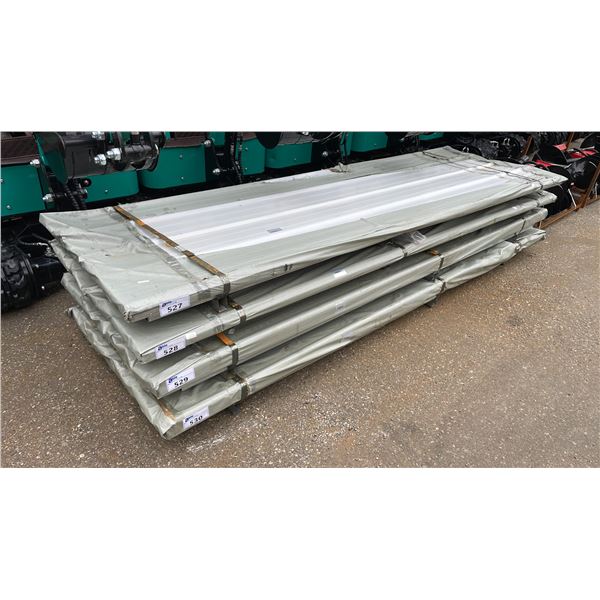 STACK OF 50 WHITE 95"L X 37"W INDUSTRIAL CORRUGATED METAL ROOF / WALL SHEETING
