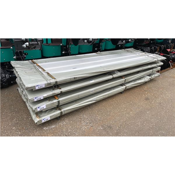 STACK OF 50 WHITE 95"L X 37"W INDUSTRIAL CORRUGATED METAL ROOF / WALL SHEETING